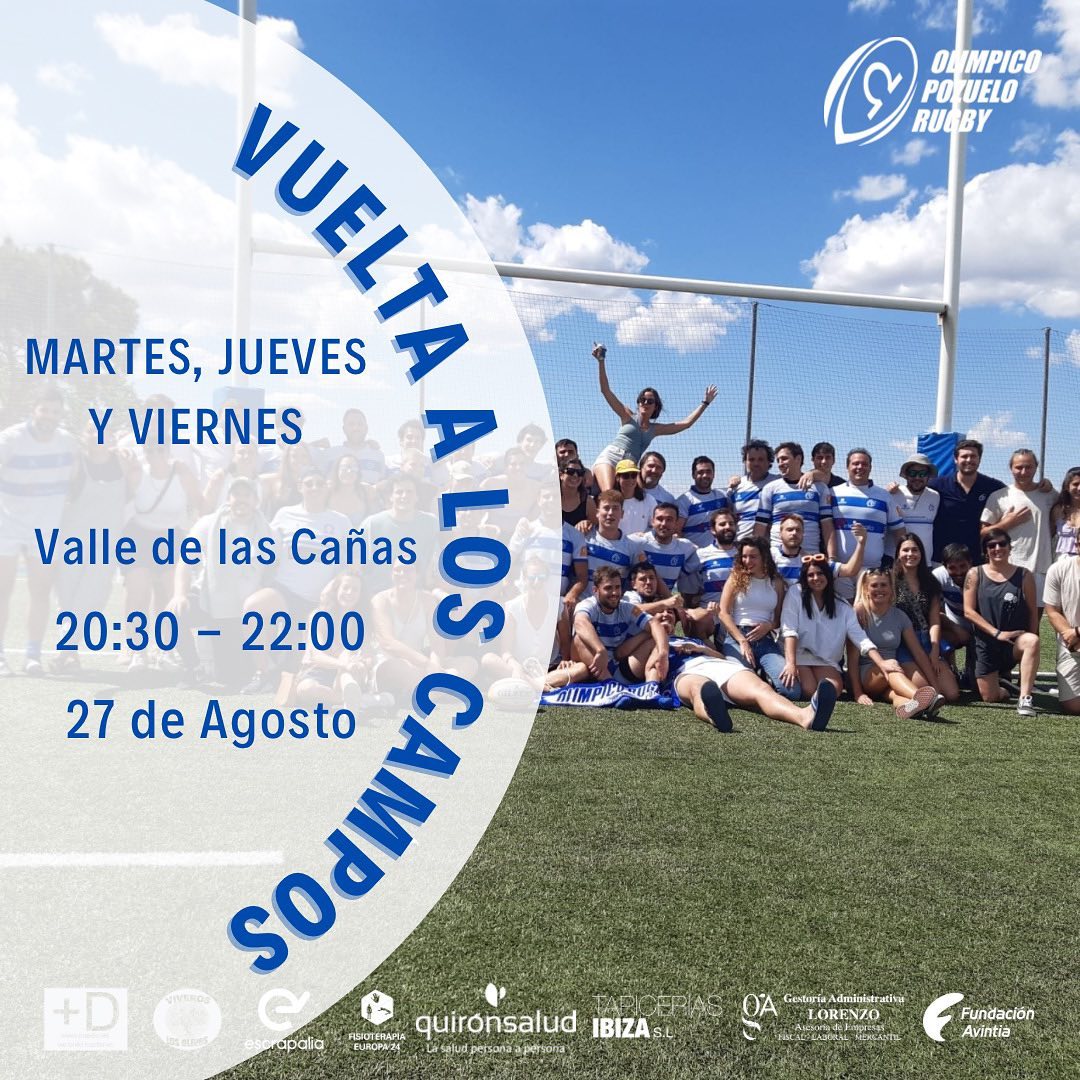 Photo by Olímpico de Pozuelo Rugby on August 19, 2024. May be an image of 1 person, sports equipment, outdoors and text.