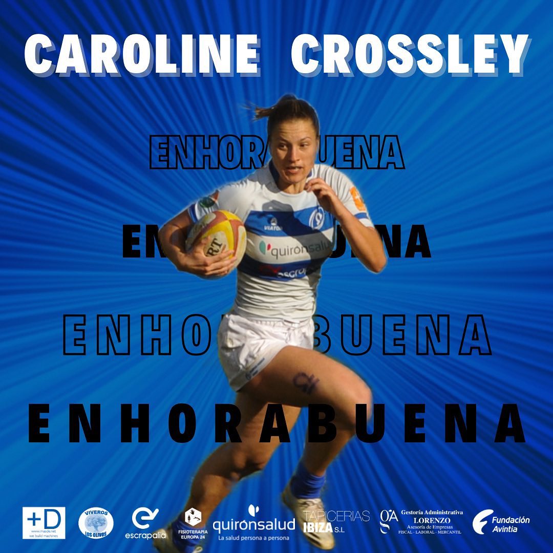 Photo shared by Olímpico de Pozuelo Rugby on August 01, 2024 tagging @_caroline.cross_. May be an image of 1 person, sports equipment and text.