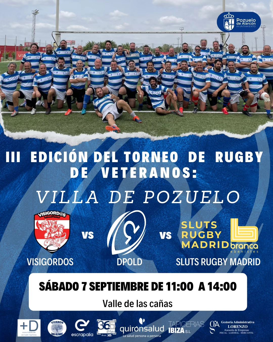 Photo by Olímpico de Pozuelo Rugby in Campo de rugby Valle de las Cañas with @ayto.pozuelo, and @visigordos. May be an image of 1 person and text.