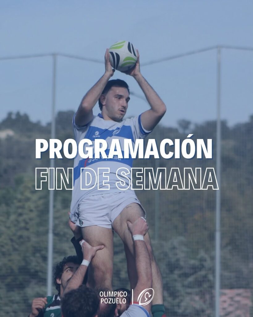 Photo by Olímpico de Pozuelo Rugby on September 10, 2025. May be an image of 2 people, people playing football, sports equipment and text that says 'PROGRAMACIÓN SAnte FIN DE SEMANA OLIMPICO co POZUELO'.