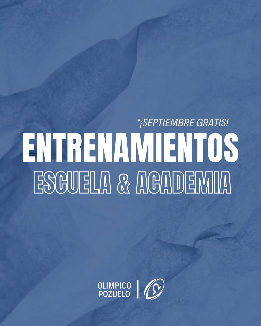 Photo shared by Olímpico de Pozuelo Rugby on September 04, 2025 tagging @federacionderugbydemadrid, @pozueloin, @ayto.pozuelo, @pozuelonoticia, and @pozueloenmarcha. May be an image of poster, sports equipment and text that says '*SEPTIEMBRE GRATIS! ENTRENAMIENTOS ESCUELA & ACADEMIA OLIMPICO POZUELO'.